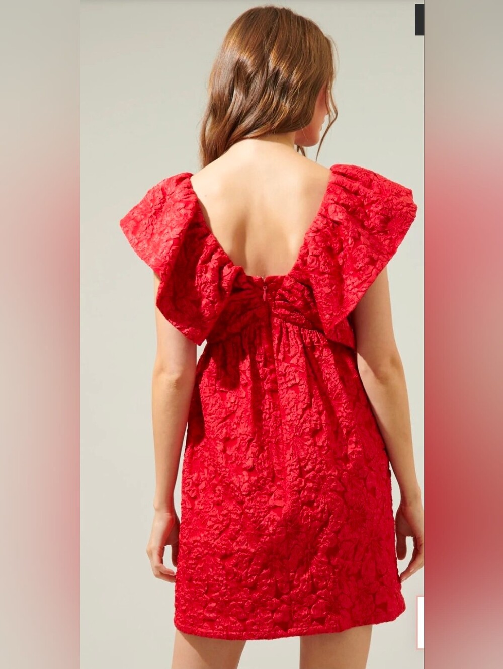 Arielle Jacquard Mini Babydoll Dress - Picture 2 of 9